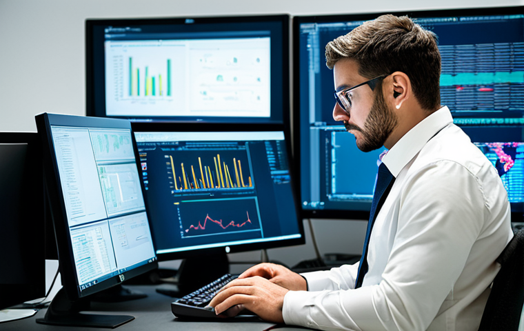 Cybersecurity Professional at Work**

"A cybersecurity analyst, fully clothed in business casual attire, working at a brightly lit computer workstation in a modern Security Operations Center (SOC) in Lisbon, Portugal. Multiple monitors display complex security data visualizations.  Concentrated expression.  Safe for work. Appropriate content.  Professional environment. Perfect anatomy, well-formed hands, proper finger count, natural body proportions, high quality, professional."

**