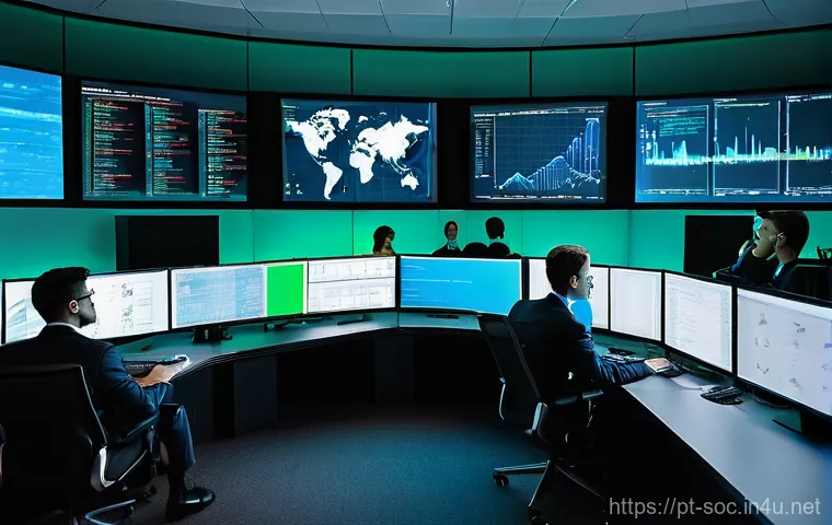 보안관제센터 내부자 위협 탐지 사례 - **Prompt:** "A busy, modern office environment in Lisbon, Portugal, with diverse employees working o...
